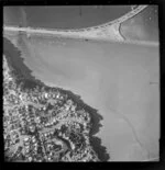 Hobson Bay, Auckland, view over rail bridge and Tamaki Drive Motorway, showing Saint Stephens Avenue, Cres Road and Point Park