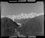 Mount Cook (right), Mount Tasman and Fox Glacier