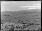 Raetihi, with distant views of Ruapehu and Ngauruhoe