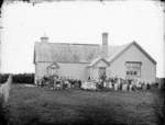 Foxton schoolhouse, pupils and teachers
