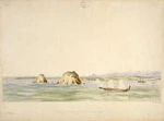 Heaphy, Charles 1820-1881 :Kaiteriteri Harbour from the entrance. Tasman's Gulf. No. 3 [1841]