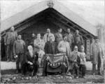 First meeting of the Takitimu Maori Council, in front of the second Poho o Rawiri Meeting House