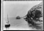Coast of Somes Island, with the yacht Rewa on the left