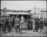 Scene during the 1930s depression, Wellington, probably at a soup kitchen