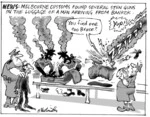 News. Melbourne Customs found several stun guns in the luggage of a man arriving from Bangkok. "You find one too Bruce?" "Yup!" 11 June, 2008