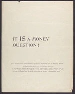 `It is a money question' published by `New Economics' Association