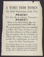 Christian Womens' advertisement for peace