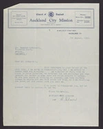 To McDonnell from W Palmer, at Auckland City Mission, re donation of clothing