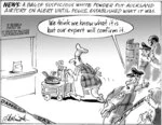 News. A bag of suspicious white powder put Auckland Airport on alert until police established what it was. "We think we know what it is but our expert will confirm it." 8 February, 2006