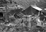 Demolition of the Talisman Gold Mining Company's engine room, Karangahake