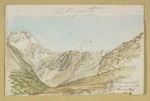 Haast, Johann Franz Julius von, 1822-1887: Brownings Pass from Greenlaw's hut, 30 March 1866