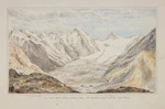 Haast, Johann Franz Julius von, 1822-1887: View from Meins Knob looking West, the Southern Alps with the Lyell Glacier