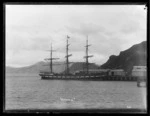 Sailing ship "Opawa" berthed at Port Chalmers.
