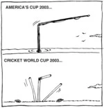 Nisbet, Al, 1958- :America's Cup 2003... Cricket World Cup 2003... Christchurch Press,[ca 14 March, 2003].