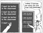 I must do better in the classroom! "Suppose I'd better get home now and mark some homework!" 6 October, 2004