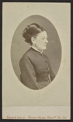 Unidentified woman in profile with oval vignette