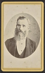 Portrait of a bearded man, with oval vignette
