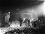 Kiln, and workers, at a pipe manufacturing business, probably Christchurch