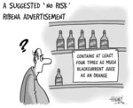 A suggested 'No risk' Ribena advertisement. Contains at least four time as much blackcurrent juice as an orange. 28 March, 2007