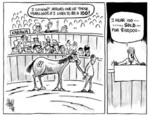 Hawkey, Allan Charles, 1941- :'I couldn't afford one of those yearlings if I lived to be 100!' 'I hear 100......... SOLD... for $100,000..' Waikato Times, 28 January 2003.