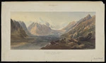 Gully, John 1819-1888 :The great Tasman Glacier, from the west bank of the River Tasman, 2774 feet. Canterbury, N. Z., no. 9. [1862]