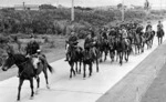 Men of the Emergency Precautions Service, on horseback