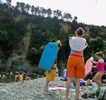 Photographs of people swimming in the Hutt River, Wellington