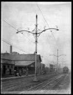 Moorehouse Avenue, Christchurch, featuring posts to hold tram wires