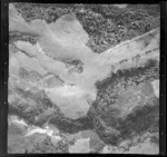 Stevenson's Quarry, Drury, Papakura, Auckland, view over quarry with access roads through farmland and bush