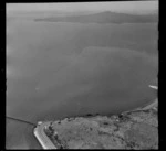 Orakei sewer outfall, Auckland, including Rangitoto Island in the background