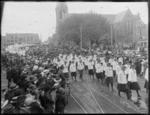 Parade procession, World War One, Cathedral Square, Christchurch