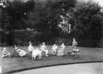 Members of the Minson family, on the lawn at The Hollies, Opawa, Christchurch