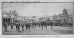 Striking Waihi miners leaving the union hall after a mass meeting