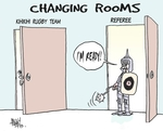 Hawkey, Allan Charles, 1941-:Changing rooms. Waikato Times, 6 May 2005.