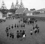 Children at toothbrush drill, Te Kaha Native School