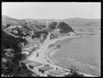 Looking over Oriental Bay, Wellington, from above Oriental Parade