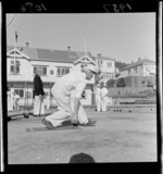 Unidentified men bowling at the Victoria Bowling Club, Wellington