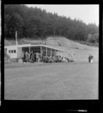 Frank Kitts, Mayor of Wellington, opening the Working Men's Bowling Club, Owen Street, Newtown, Wellington