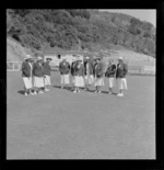 Bowlers in the grounds of the Victoria Ladies' Bowling Club, Wellington