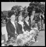 Four unidentified young women in Highland dress, Provincial Highland Gathering, Wellington