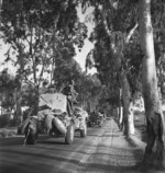 Maori Battalion anti-tank gunners travelling to Tripoli, Libya