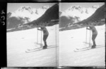 Unidentified female skier, Mount Cook National Park, Canterbury Region