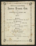 Eph-A-DRAMA-1880-01: Wellington Amateur Dramatic Club :Rules.  1880.