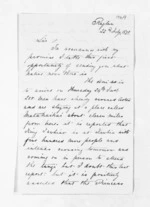 2 pages written 22 Feb 1870 by D B McDonald in Raglan to Sir Donald McLean in Auckland Region, from Inward letters - Surnames, McDonald