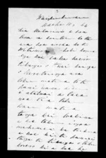 Letter from Hori Niania to McLean - 2 pages, related to Hori Niania, Waipukurau and Ngati Kahungunu, from Inward letters in Maori