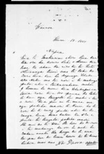 Letter from Paora Apatu to McLean - 1 page, related to Paora Apatu, Wairoa and Ngati Kahungunu, from Inward letters in Maori