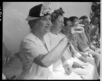 Helen Keller addressing crowd at the Imperial Plaza, Tokyo