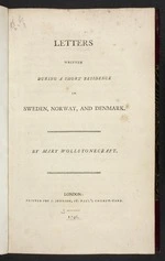 Title page, Letters written during a short residence in Sweden, Norway, and Denmark