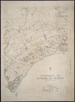 Topographical map showing Dunedin and vicinity. Sheet 1. Colour accurate digital copy photographed by Alexander Turnbull Library