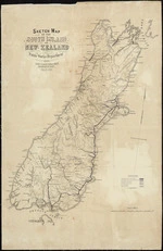 Sketch map of the South Island of New Zealand